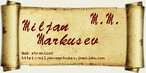 Miljan Markušev vizit kartica